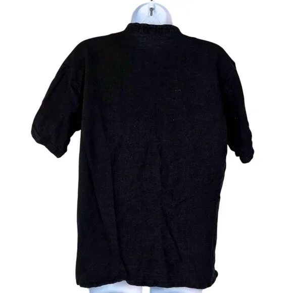 Vintage Arda Black Traditional Chinese Dragon Embroidered Toggle Front Shirt XL - Picture 4 of 6